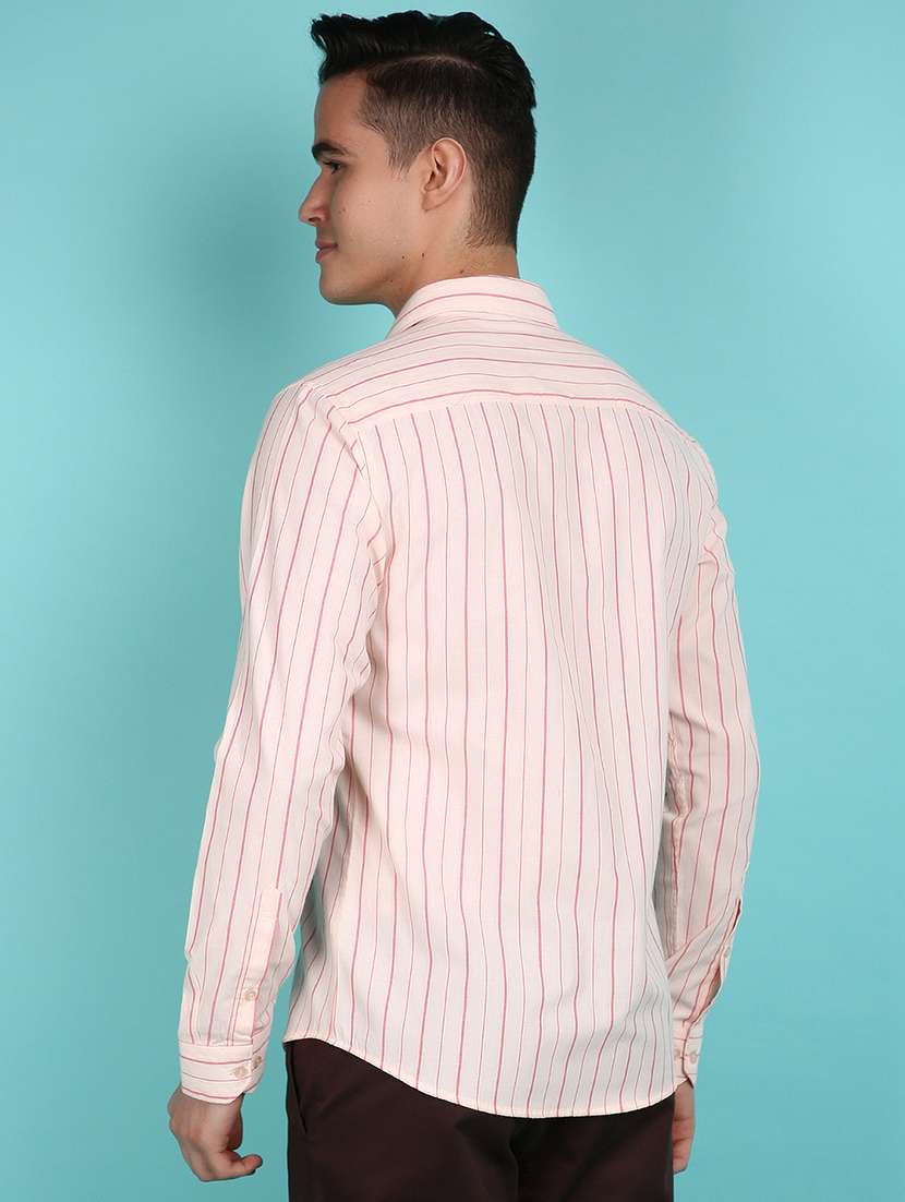 men stripes printed long sleeves casual shirt - 21151709 -  Standard Image - 3