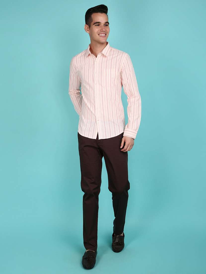 men stripes printed long sleeves casual shirt - 21151709 -  Standard Image - 5