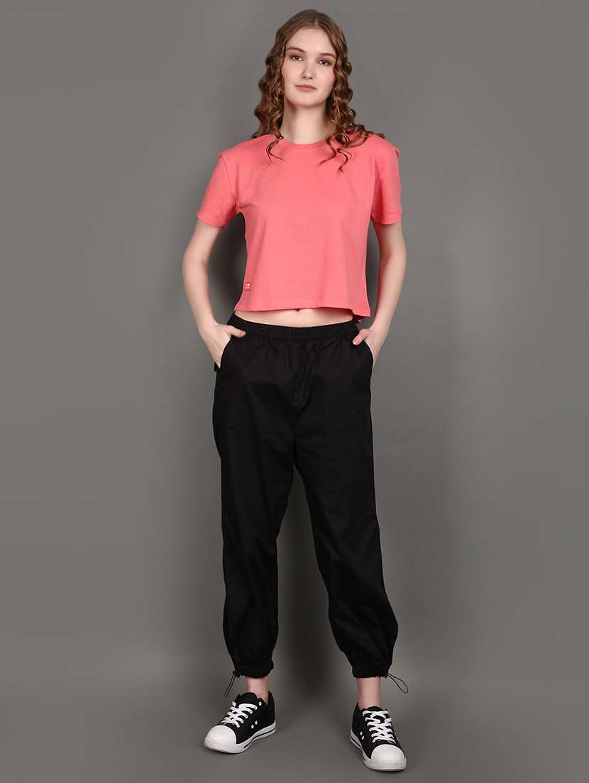 black cotton solids jogger - 21151748 -  Standard Image - 3
