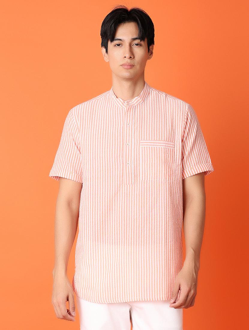 orange stripes casual shirt - 21151755 - Zoom Image - 0