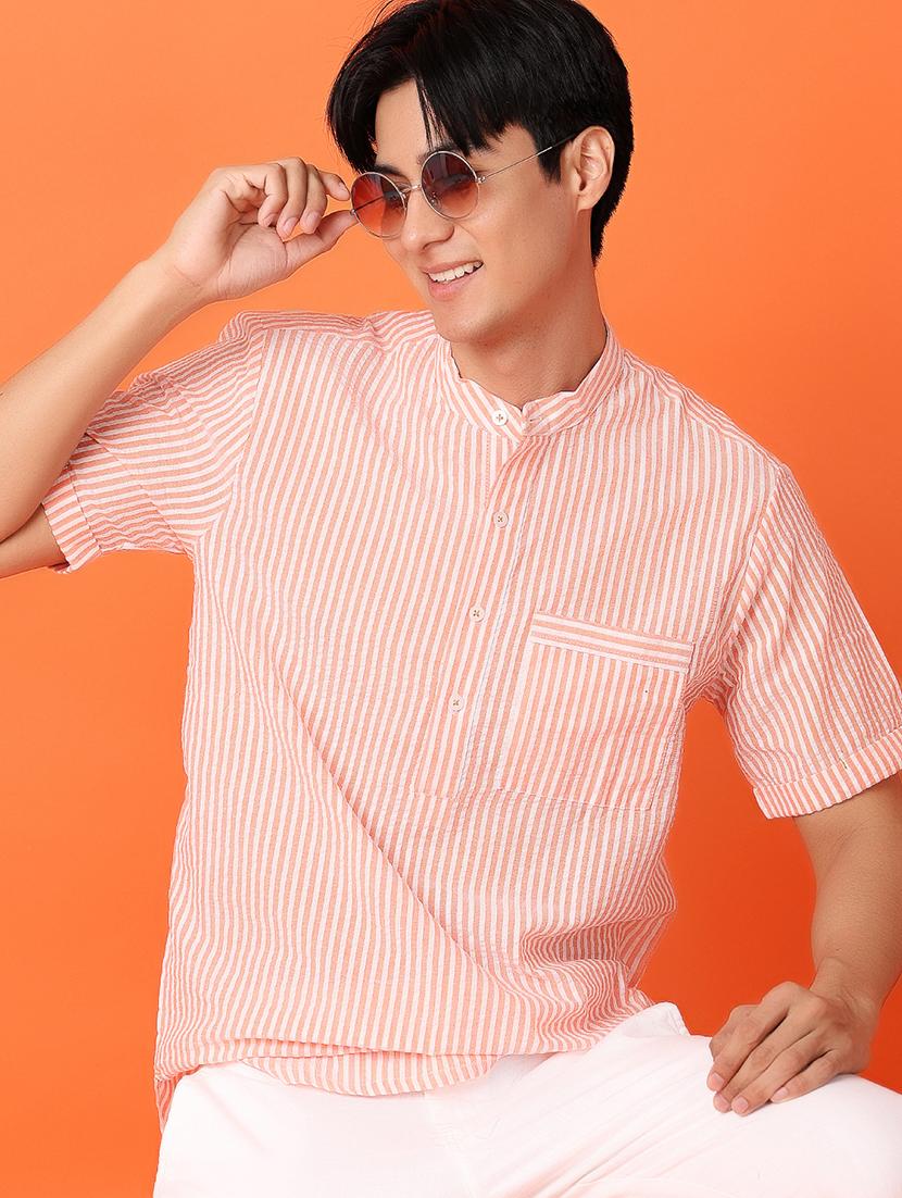 orange stripes casual shirt - 21151755 - Standard Image - 3