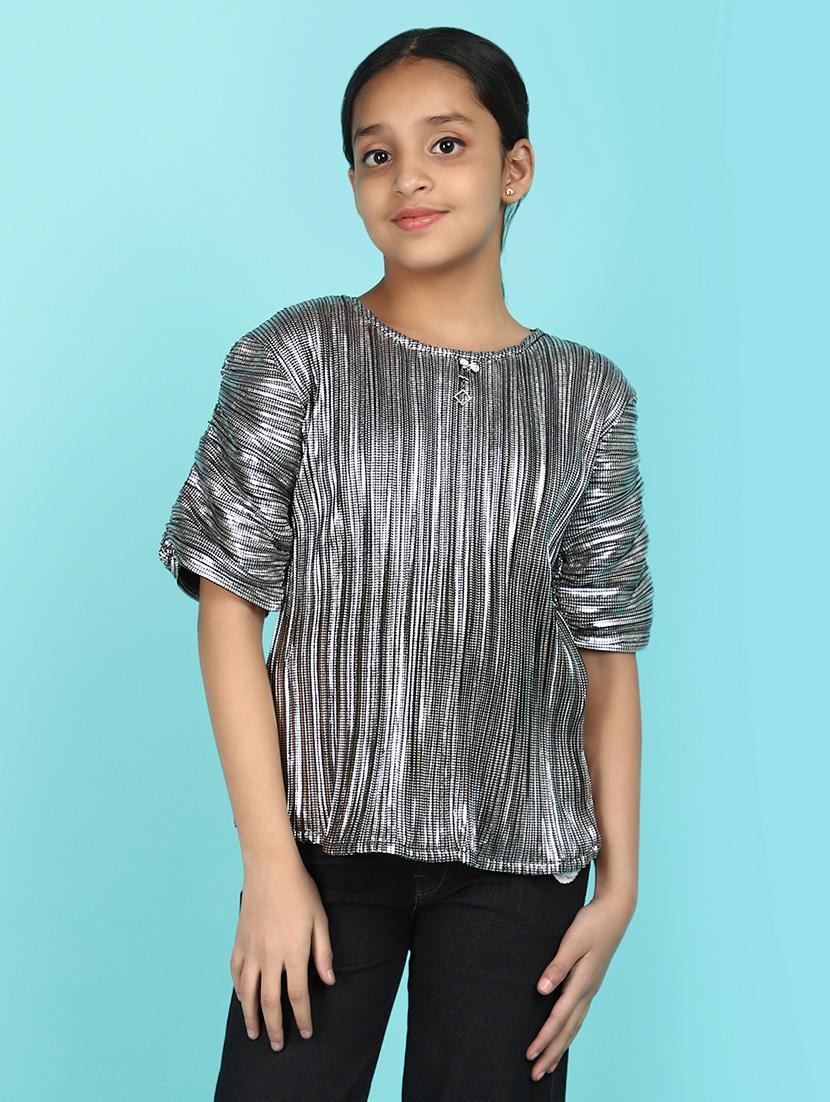 grey metallic cotton top - 21151779 -  Zoom Image - 0