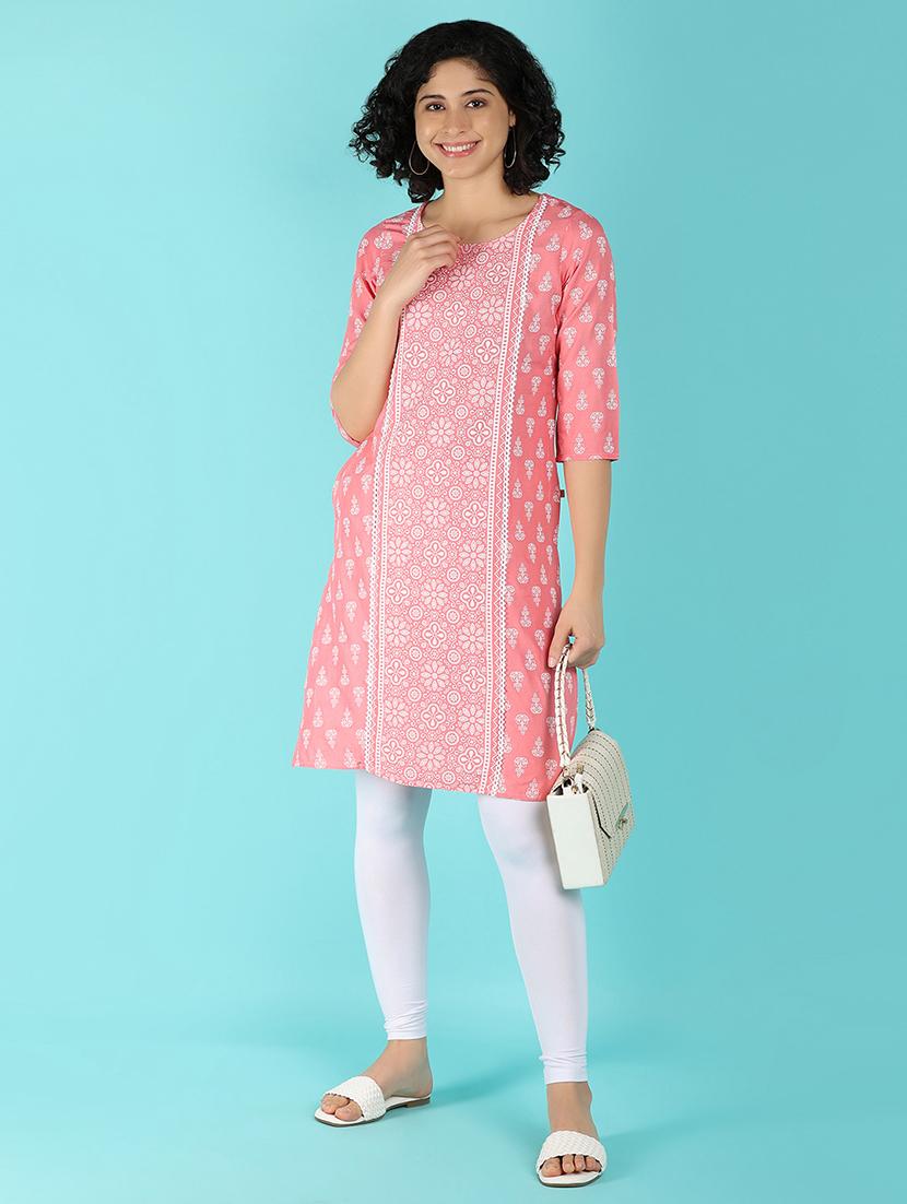women three quarter sleeve straight kurta - 21151789 - Standard Image - 5