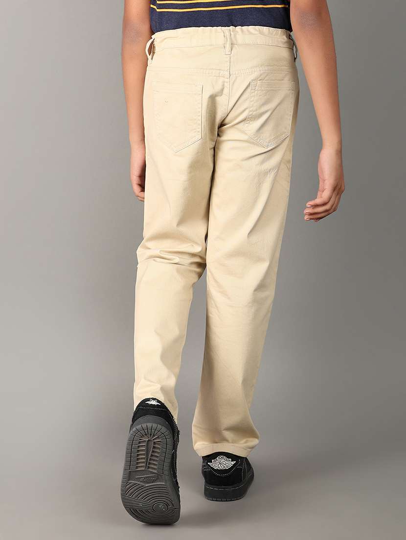 boys mid-rise solid casual chinos - 21151838 -  Standard Image - 3