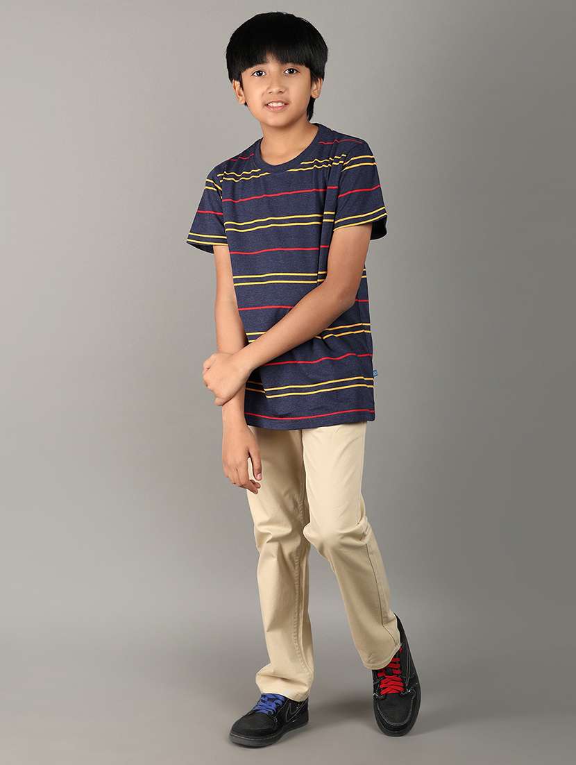 boys mid-rise solid casual chinos - 21151838 -  Standard Image - 5