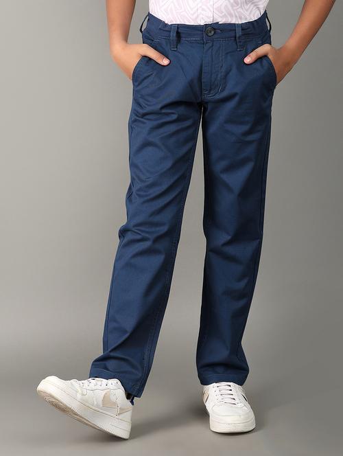 boys mid-rise solid casual chinos - 21151839 -  Standard Image - 0