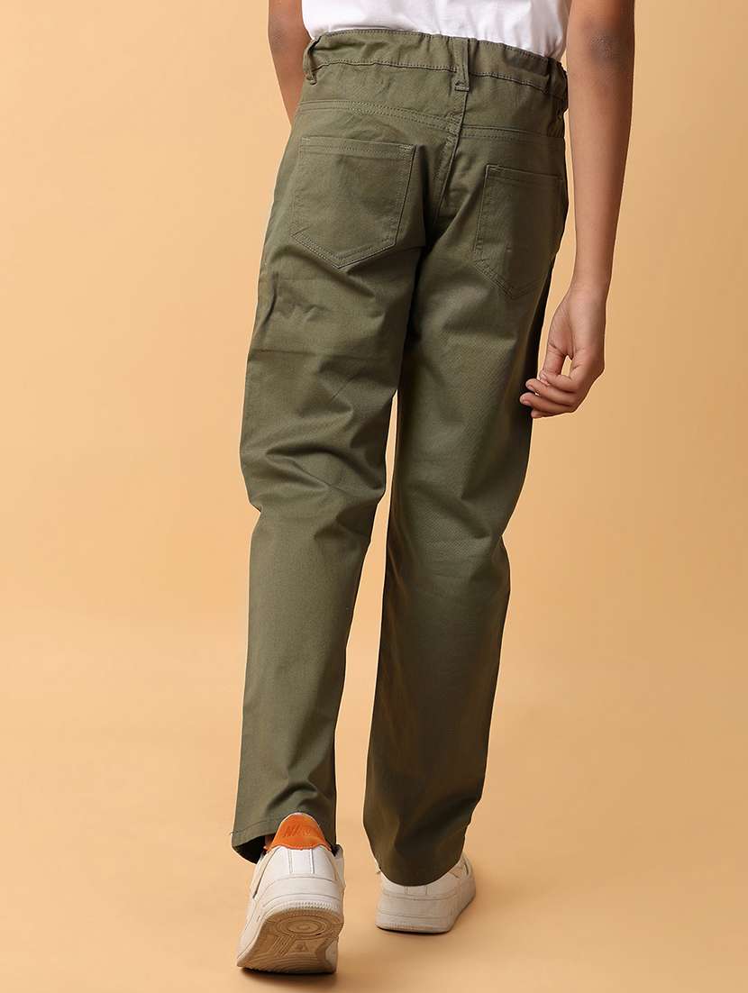 boys mid-rise solid casual chinos - 21151841 -  Standard Image - 3