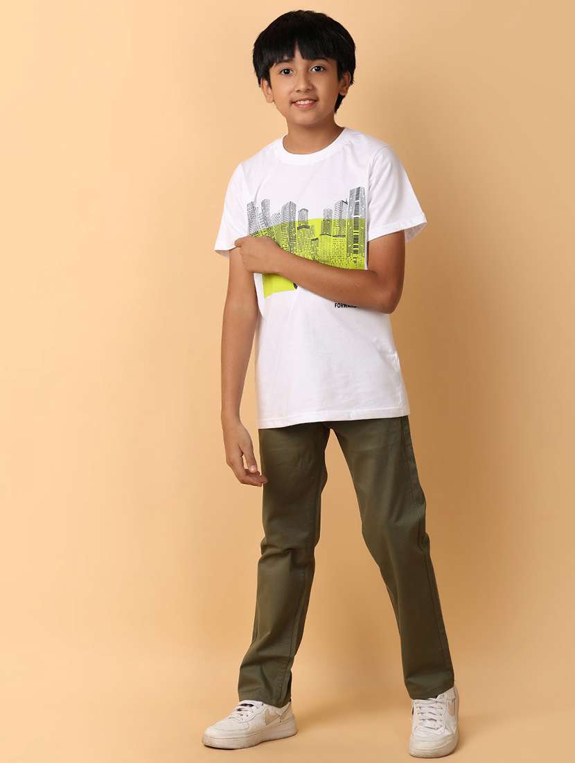boys mid-rise solid casual chinos - 21151841 -  Standard Image - 5