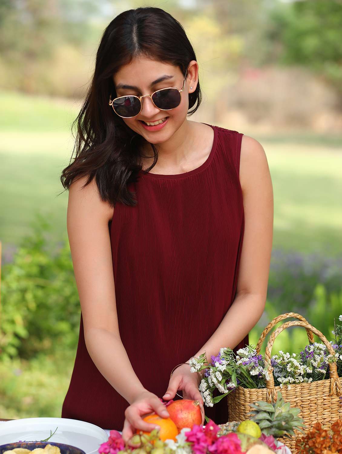 solid maroon asymmetric dress - 21152600 -  Standard Image - 5