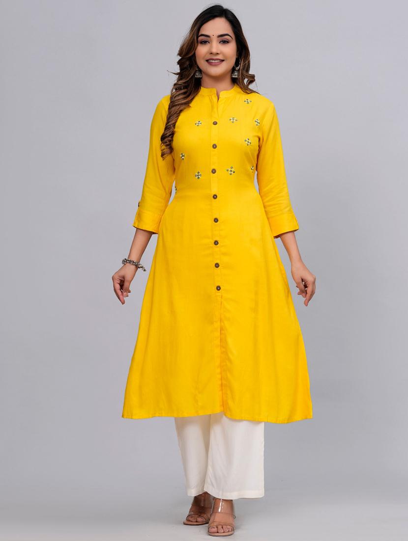 women mandarin neck kurta palazzo set 