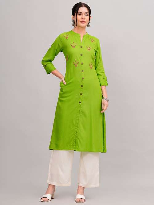 women mandarin neck kurta palazzo set  - 21152678 -  Standard Image - 0