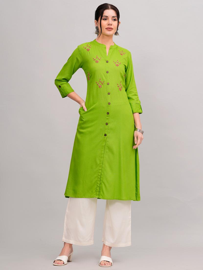 women mandarin neck kurta palazzo set  - 21152678 -  Zoom Image - 0