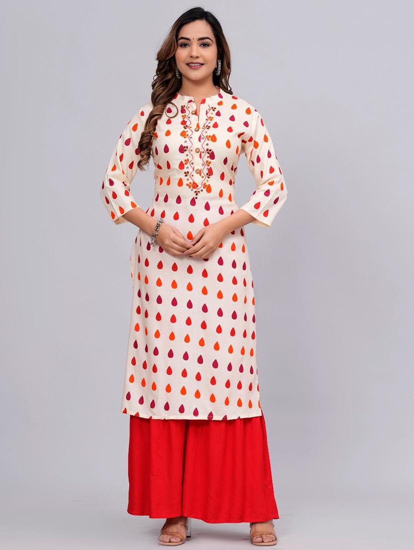 women mandarin neck kurta sharara set - 21152679 - Zoom Image - 0