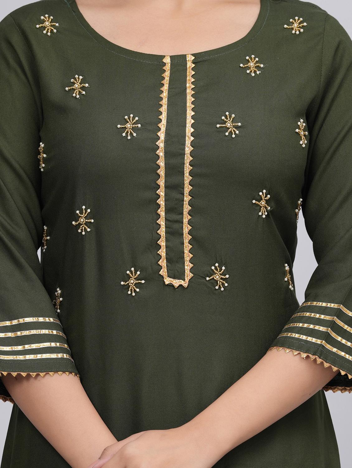 women round neck kurta palazzo set with dupatta - 21152685 - Standard Image - 3