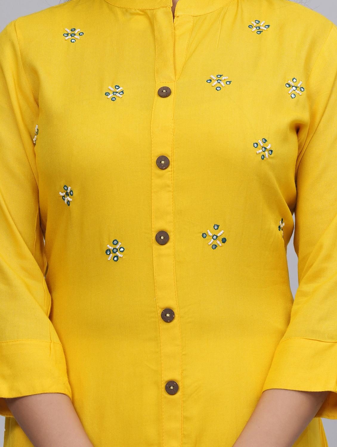women mandarin neck kurta palazzo set with dupatta - 21152691 - Standard Image - 3