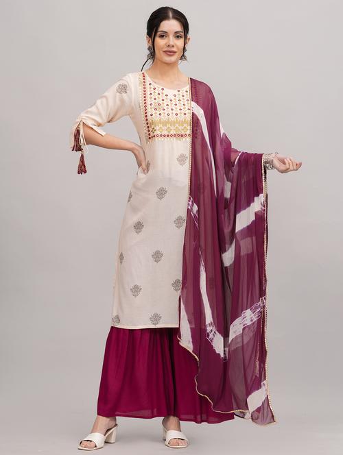 women kurta sharara set with dupatta - 21152695 -  Standard Image - 0
