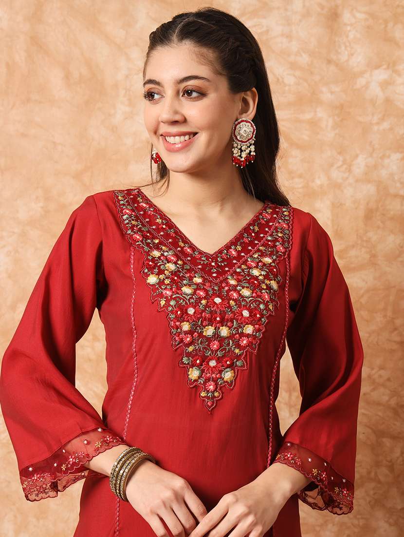 rust viscose suit set - 21152739 - Standard Image - 3