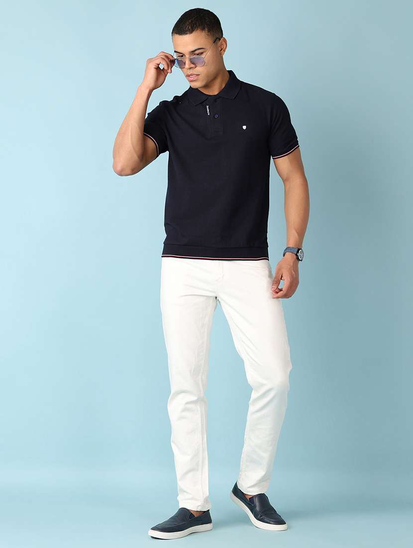men solid polo neck t-shirt - 21153013 -  Standard Image - 3