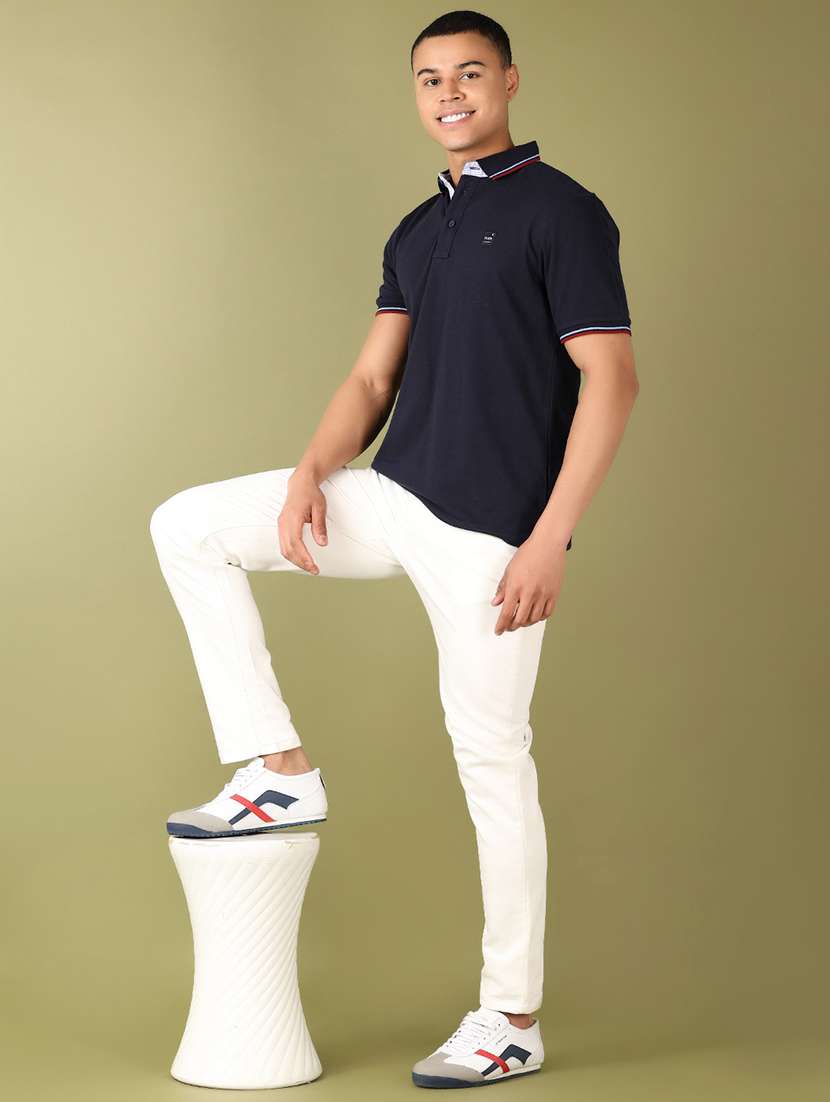 men solid polo neck t-shirt - 21153014 -  Standard Image - 3