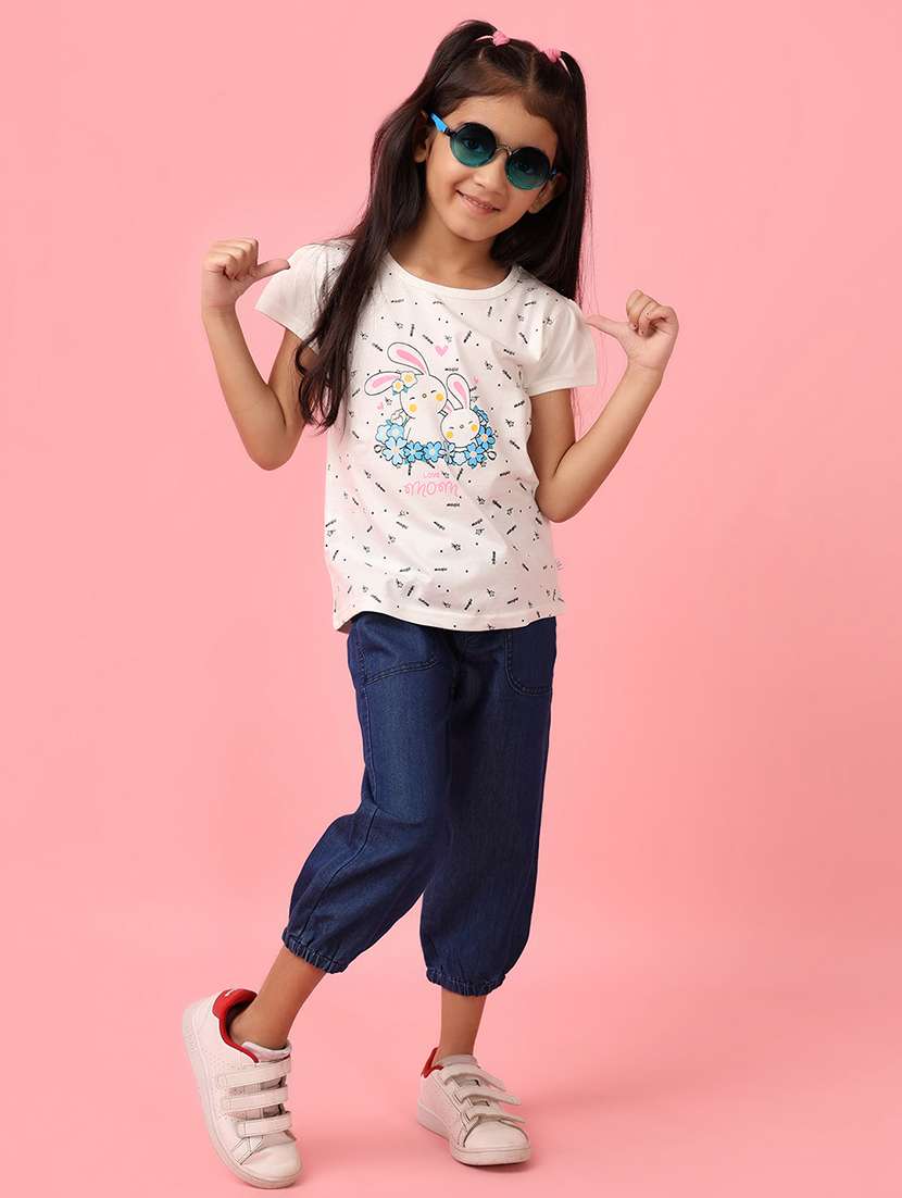 girls off white printed regular tee - 21153121 -  Standard Image - 5