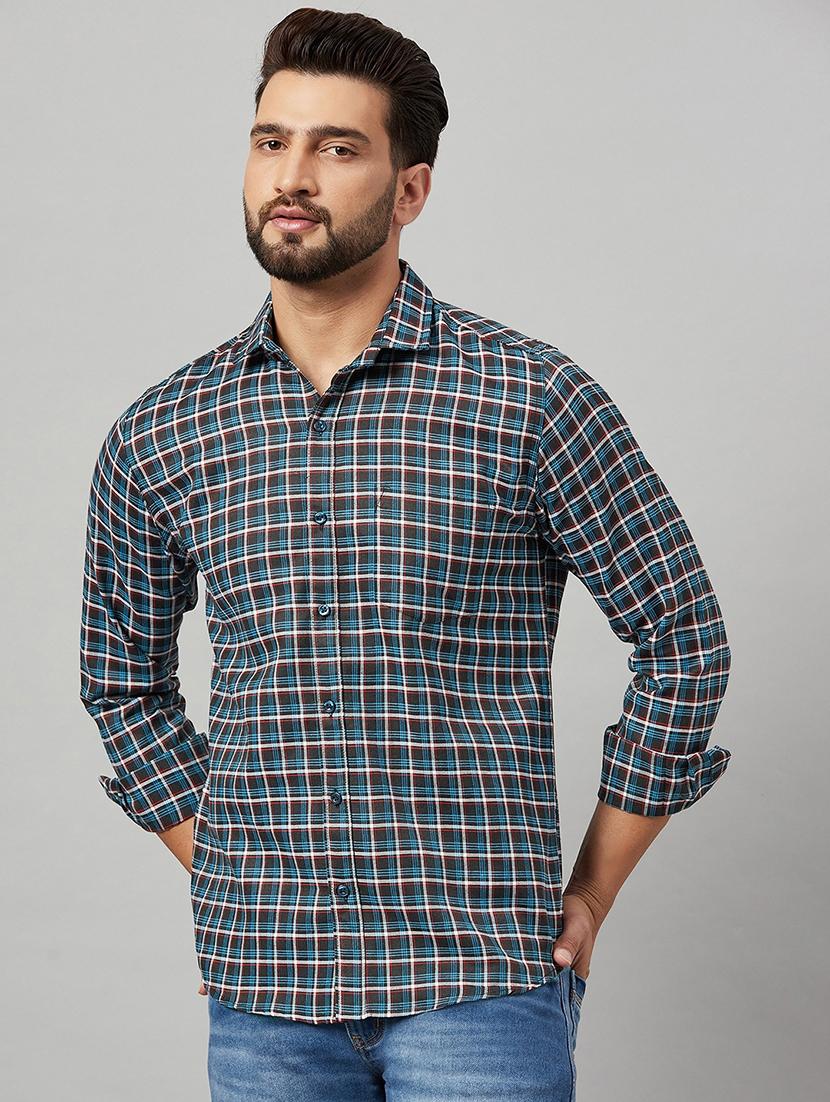 men checkered casual shirt - 21153356 - Zoom Image - 0