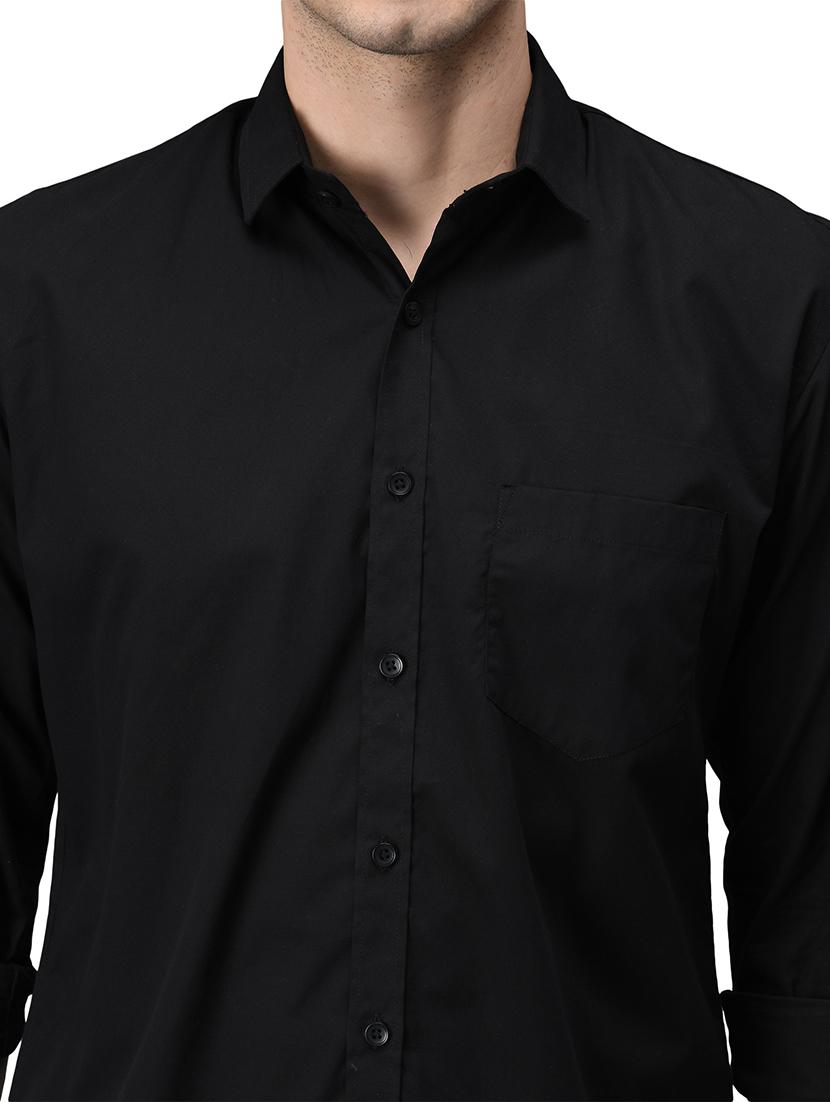 black cotton casual shirt - 21153388 - Standard Image - 5