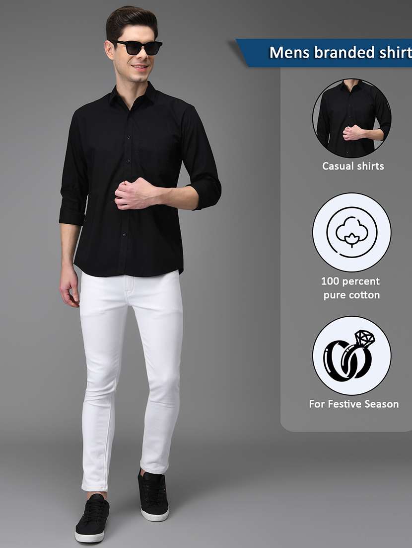 men solid cotton casual shirt - 21153400 -  Standard Image - 3