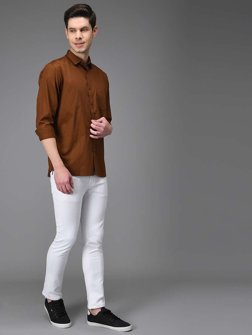 men solid cotton casual shirt - 21153401 -  Standard Image - 5