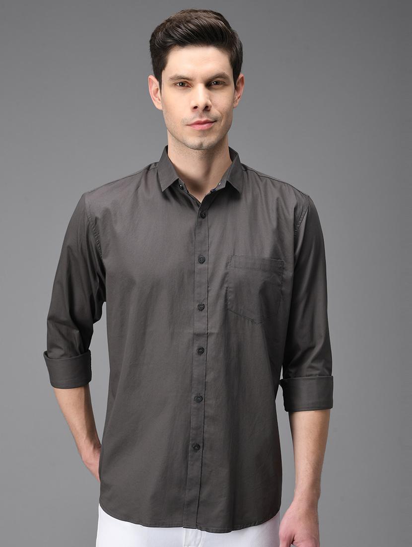 men solid cotton casual shirt - 21153407 -  Zoom Image - 0