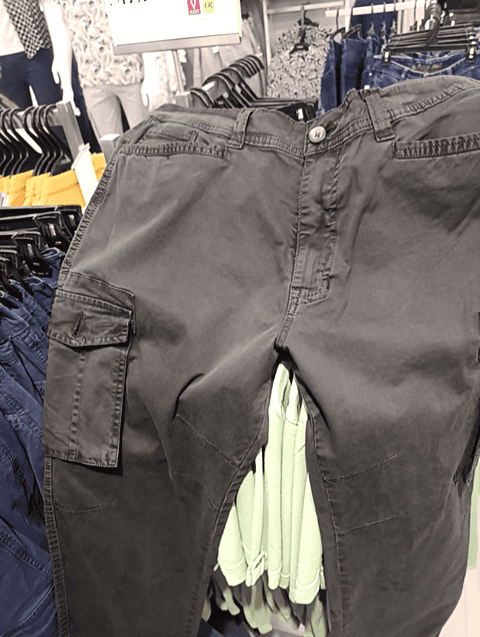 olive twill casual trousers - 21153452 - Zoom Image - 0