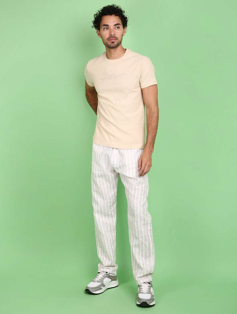 white cotton full length track pant - 21153456 -  Standard Image - 3