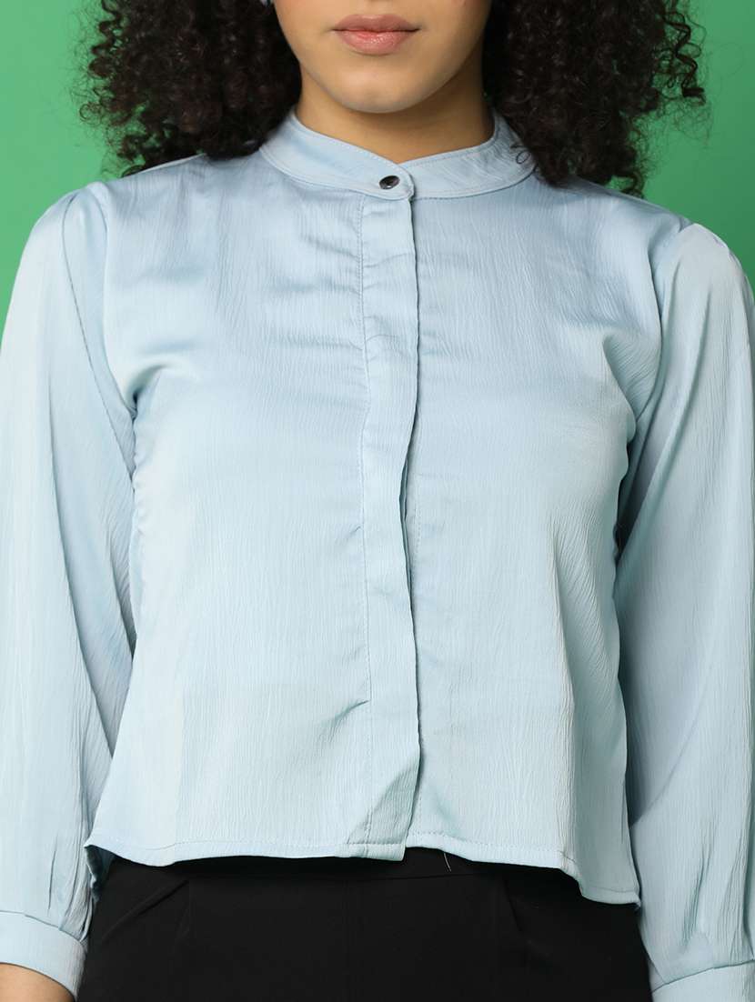 blue satin regular top - 21153571 - Standard Image - 5