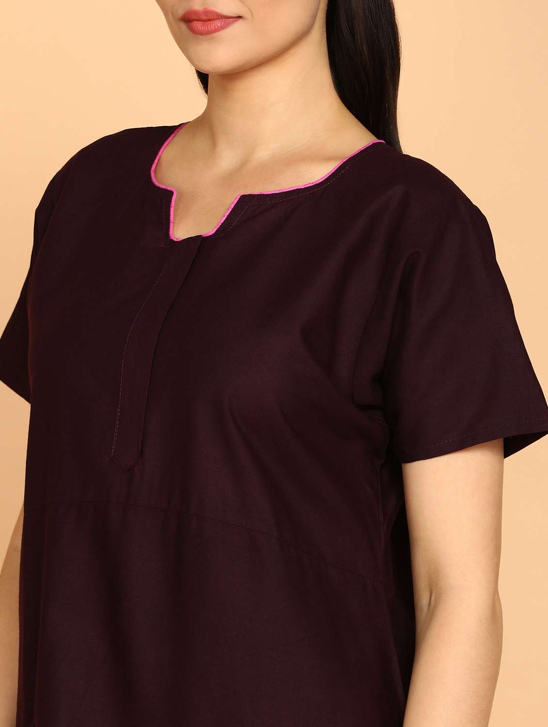 women printed short sleeves nighty with dupatta - 21153684 - Standard Image - 3