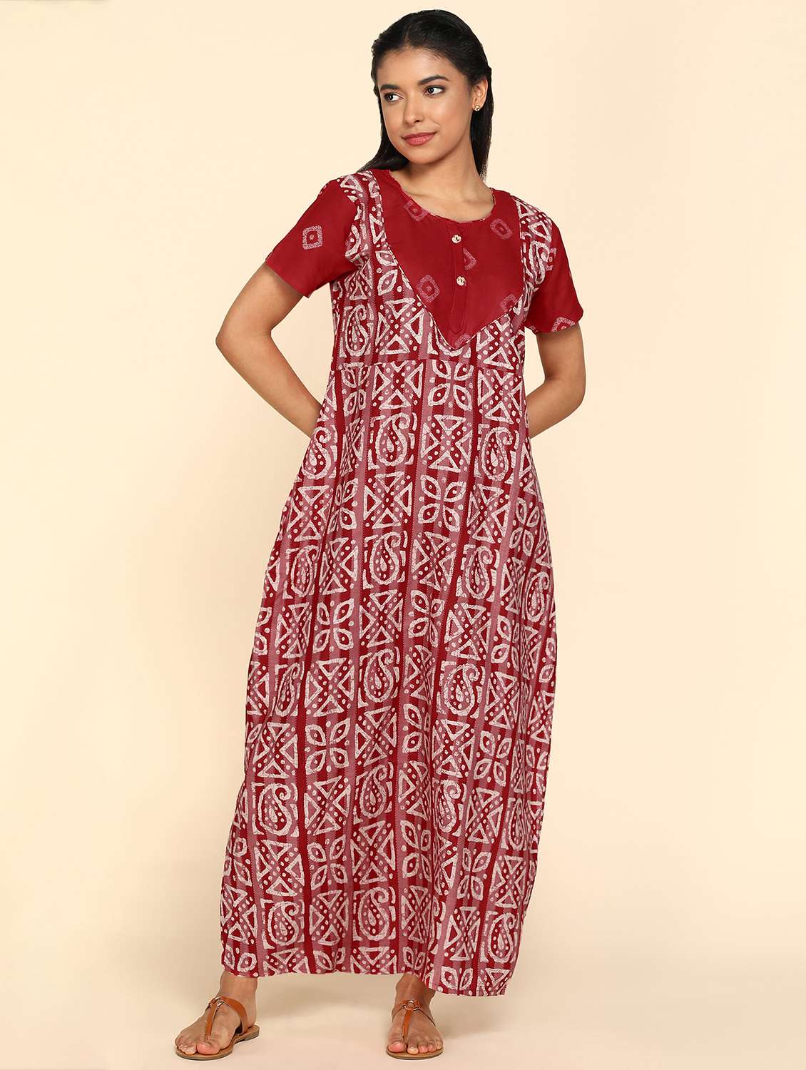 women printed cotton nighty - 21153797 - Zoom Image - 0