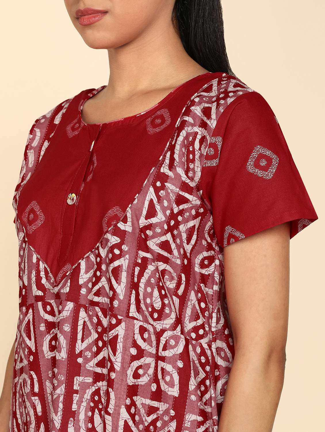 women printed cotton nighty - 21153797 - Standard Image - 3