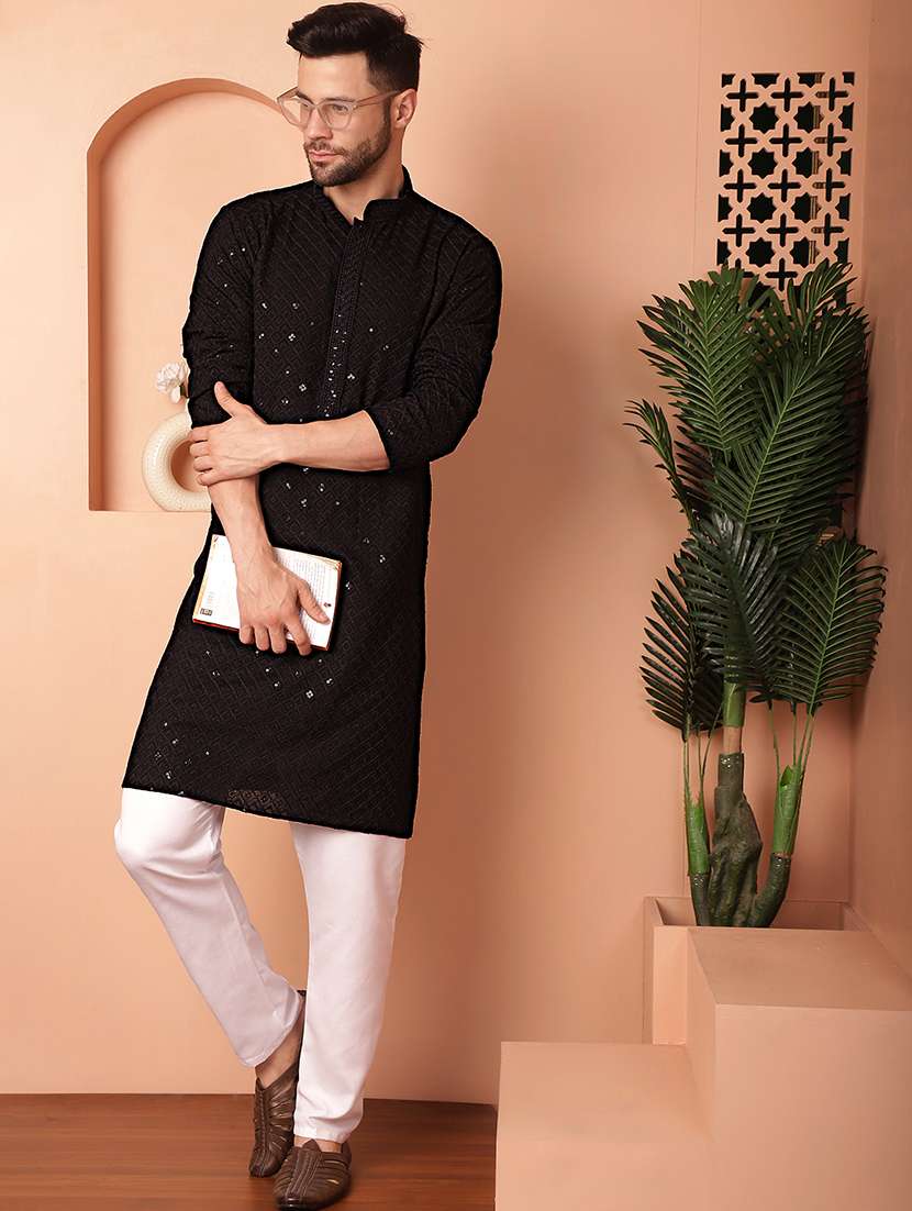 men embroidered kurta pyjama set - 21154131 -  Zoom Image - 0