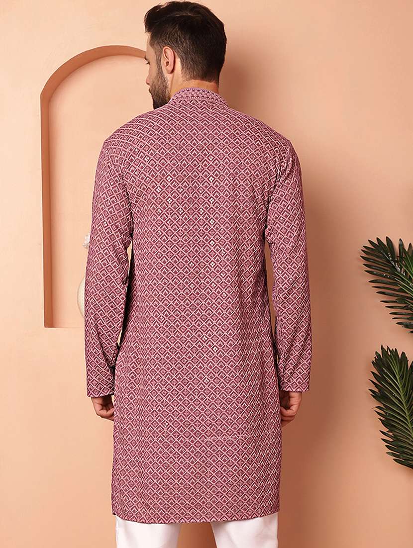 men embroidered kurta pyjama set - 21154133 -  Standard Image - 3
