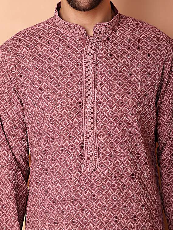 men embroidered kurta pyjama set - 21154133 -  Standard Image - 5