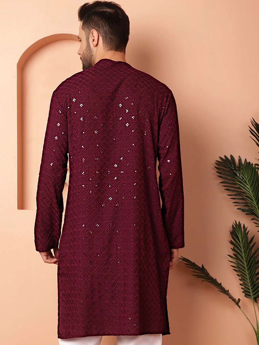 men embroidered kurta pyjama set - 21154136 -  Standard Image - 3