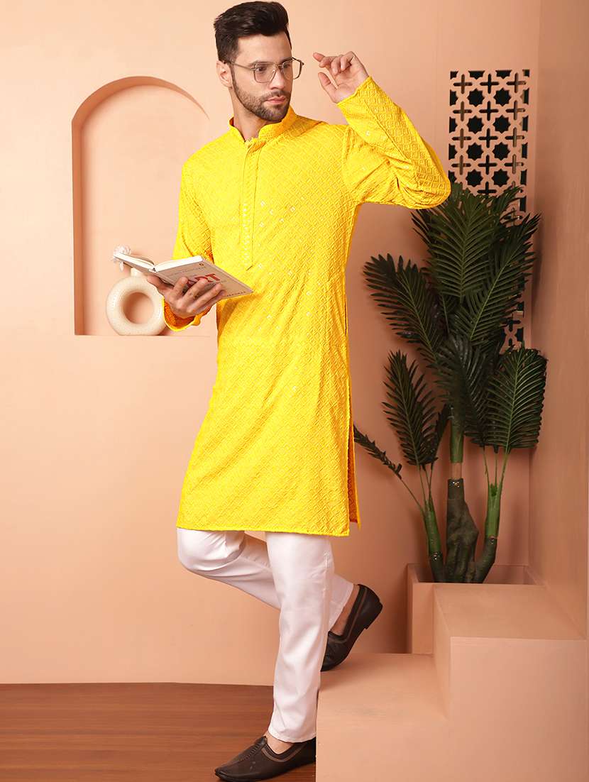 men embroidered kurta pyjama set - 21154137 -  Zoom Image - 0