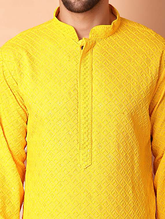 men embroidered kurta pyjama set - 21154137 -  Standard Image - 5