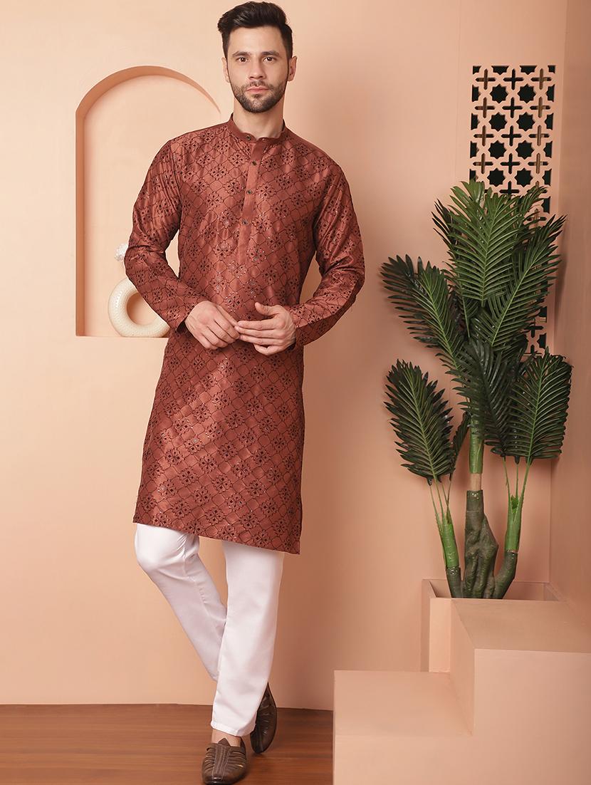 men embroidered kurta pyjama set - 21154148 - Zoom Image - 0
