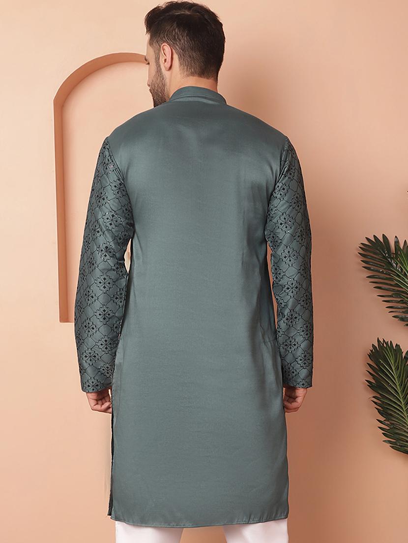 men embroidered kurta pyjama set - 21154151 - Standard Image - 3