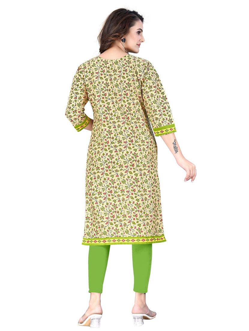 women round neck cotton straight kurta - 21154172 - Standard Image - 3