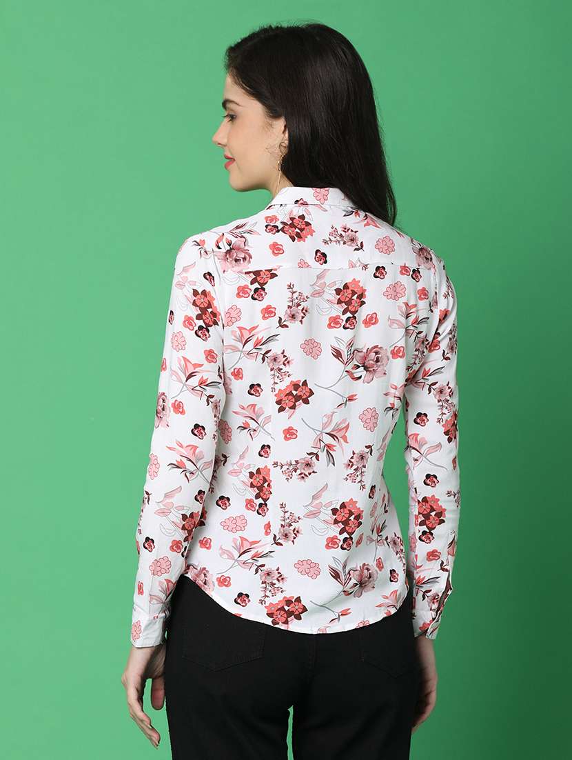women long sleeved floral printed regular shirt - 21154656 -  Standard Image - 3