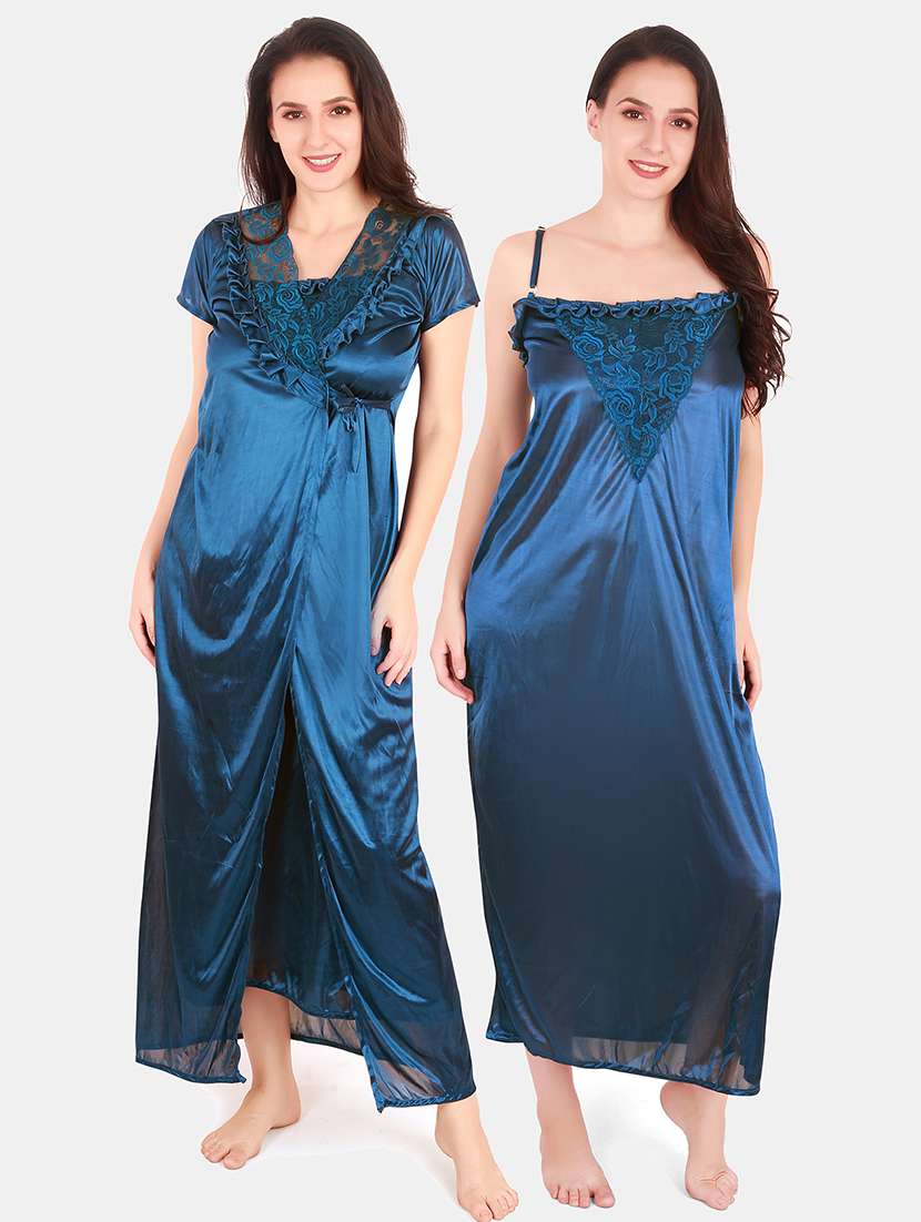 women lace detailed nighty with shrug