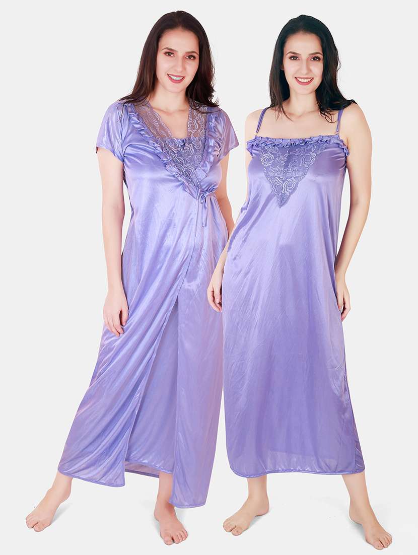 women lace detailed nighty with shrug