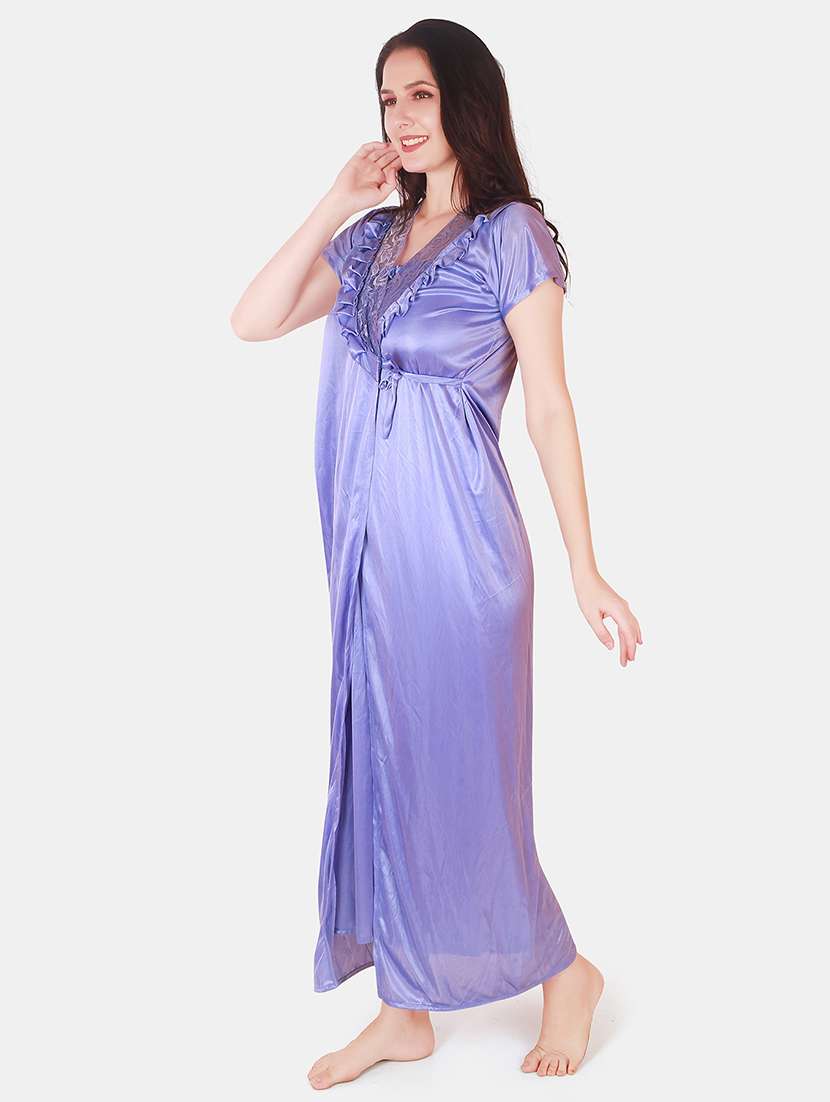 women lace detailed nighty with shrug - 21155528 -  Standard Image - 3