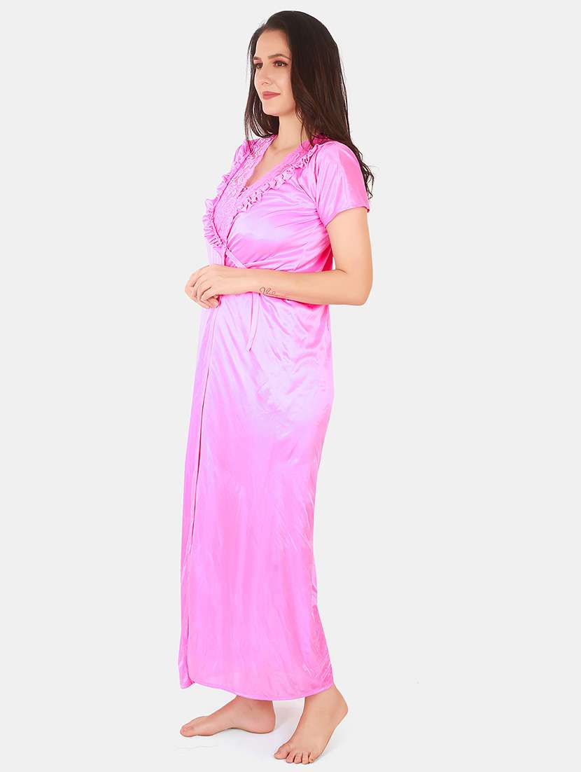 women lace detailed nighty with shrug - 21155533 -  Standard Image - 3