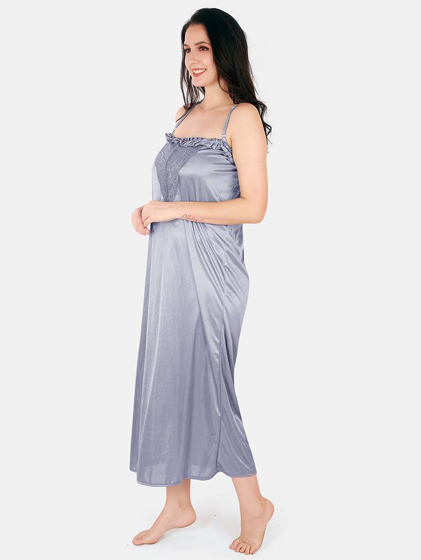 women lace detailed nighty with shrug - 21155534 -  Standard Image - 3